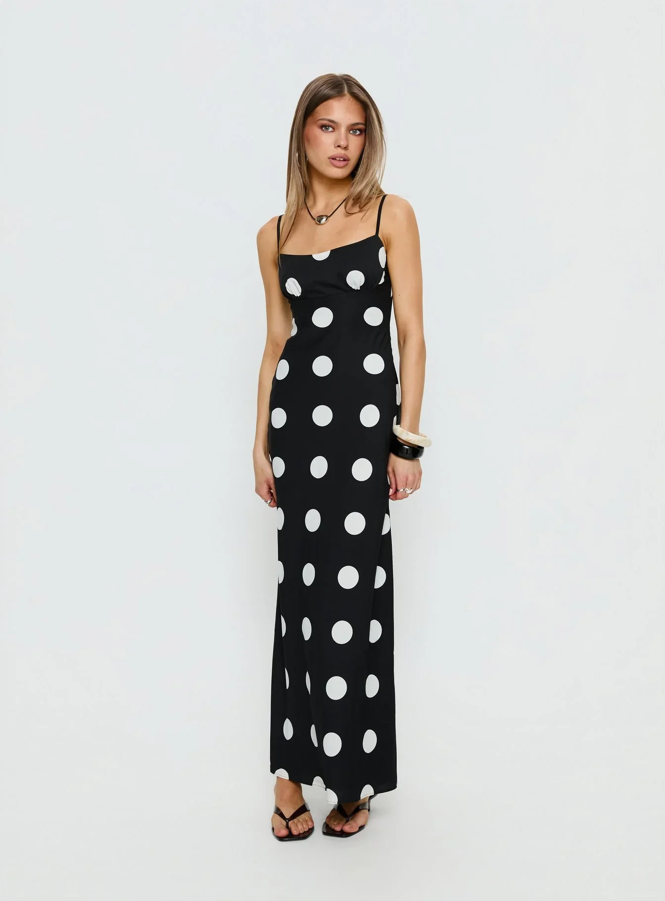 Avienna Maxi Dress Black Polka Dot