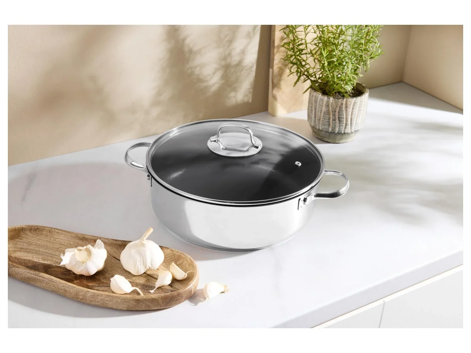 SILVERCREST Casserole en acier inoxydable,  28 cm