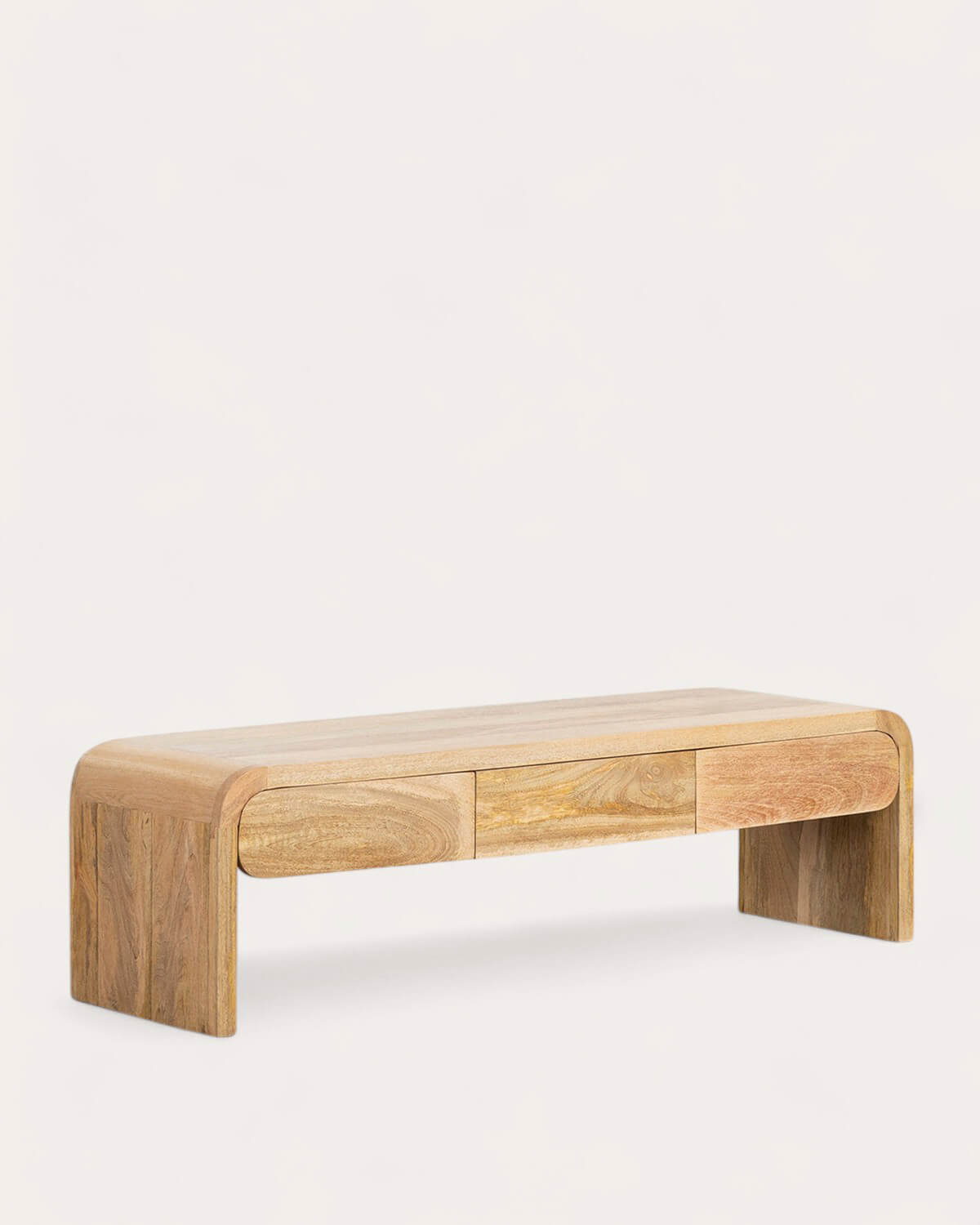Vanile - Mueble de TV con 3 Cajones de Madera de Mango Vanile