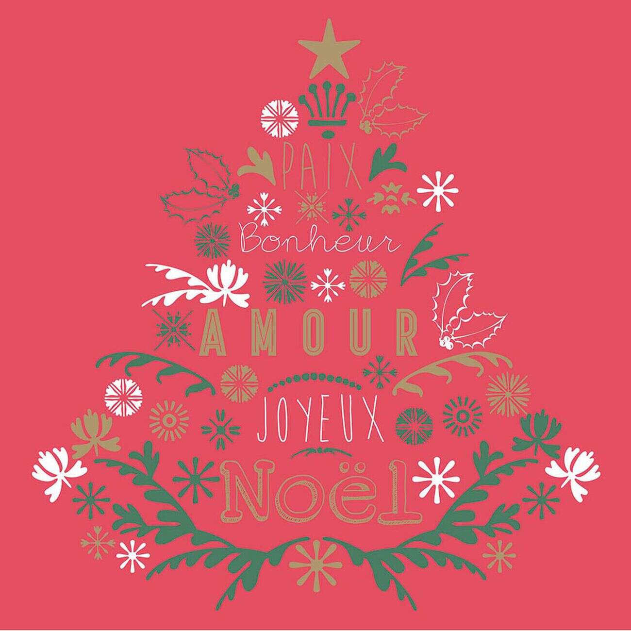 Serviette en papier design Noël rouge x 20