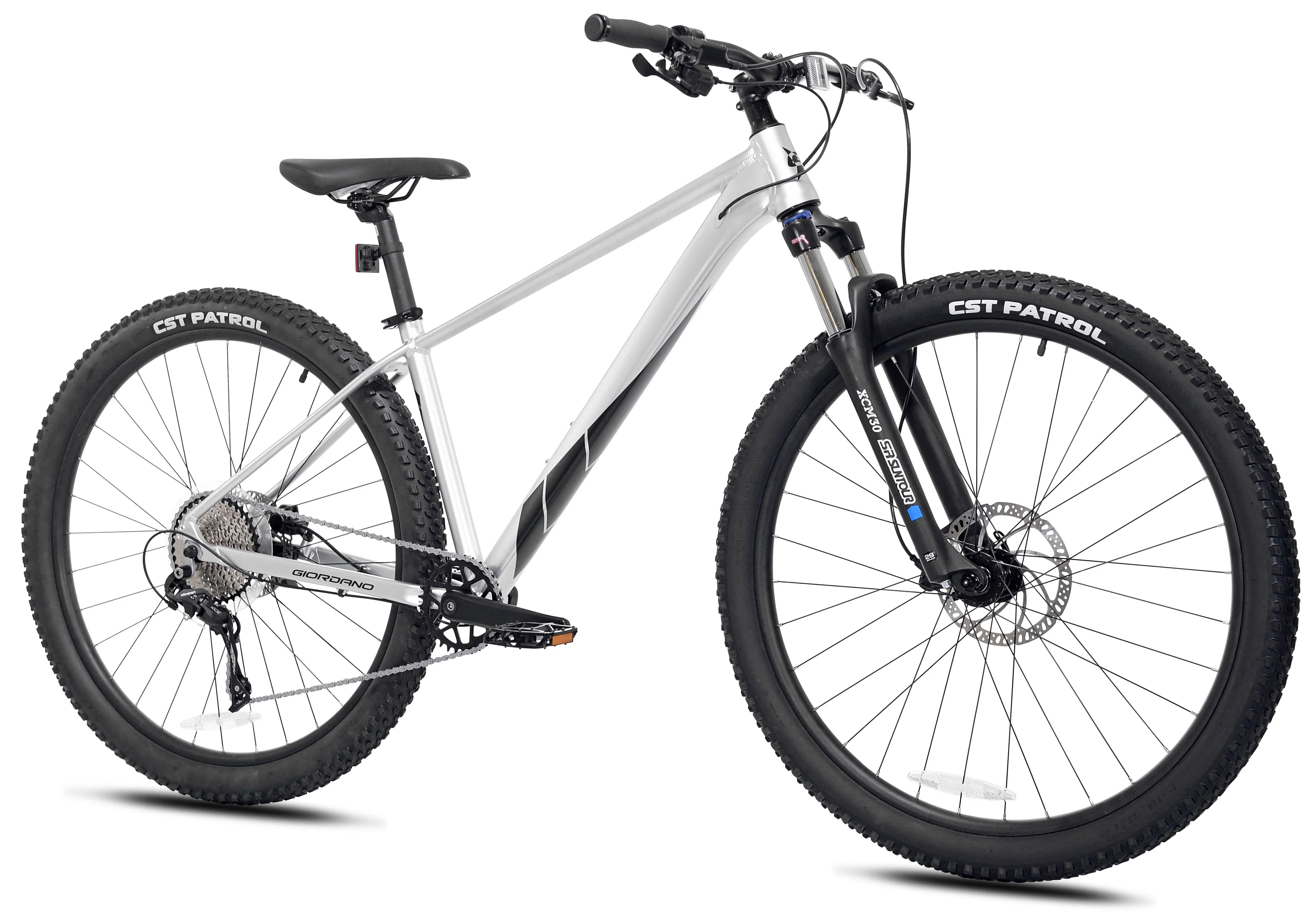Giordano 29-inch Men's Valor Mountain Bike, Front Suspension, 10 Speeds, Silver