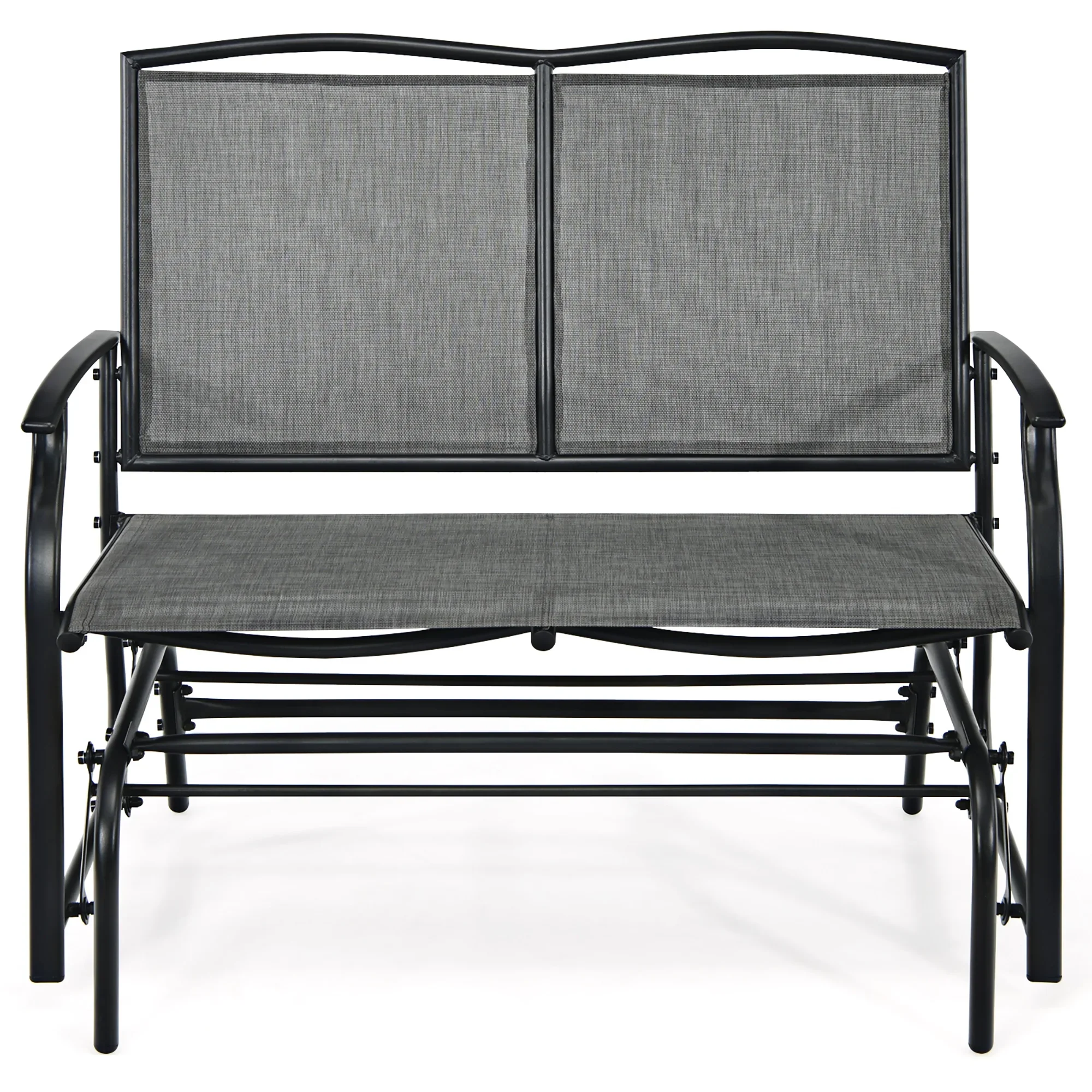 Costway Patio Glider Rocking Bench Double 2 Person Chair Loveseat Garden Black