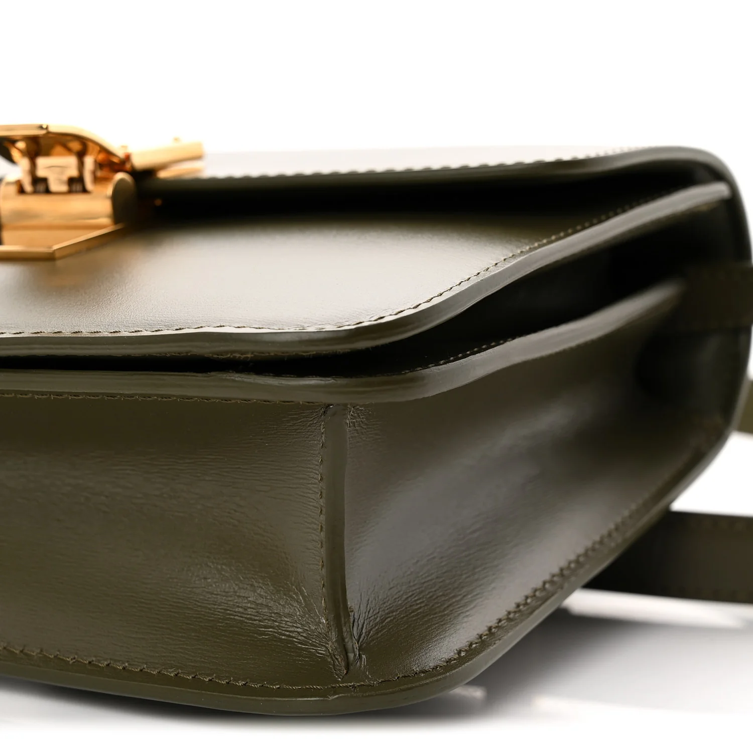 Box Calfskin Teen Classic Box Flap Bag Dark Olive