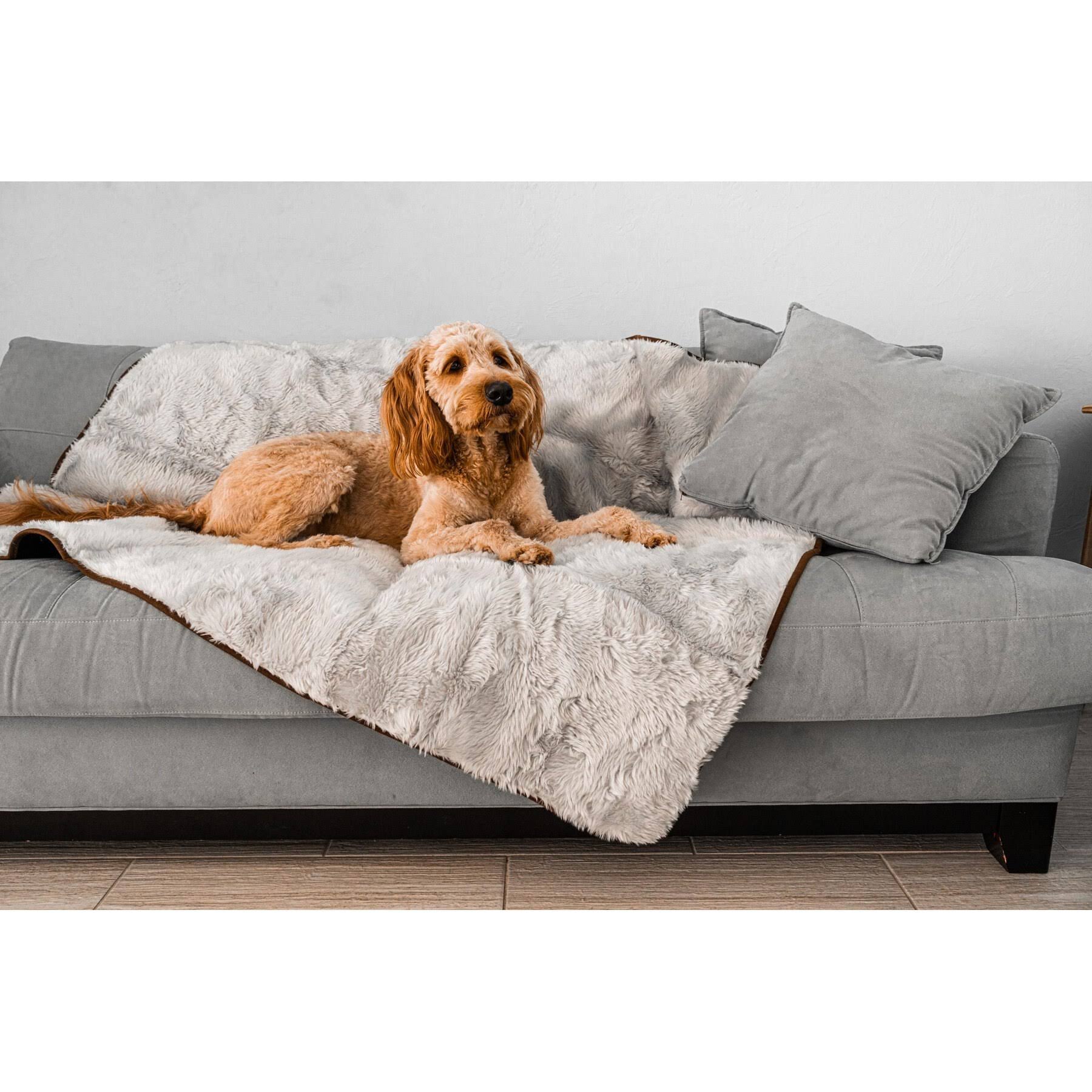 Paw Brands PupProtector Cool Comfort Waterproof Throw Blanket, Light Grey Original (60