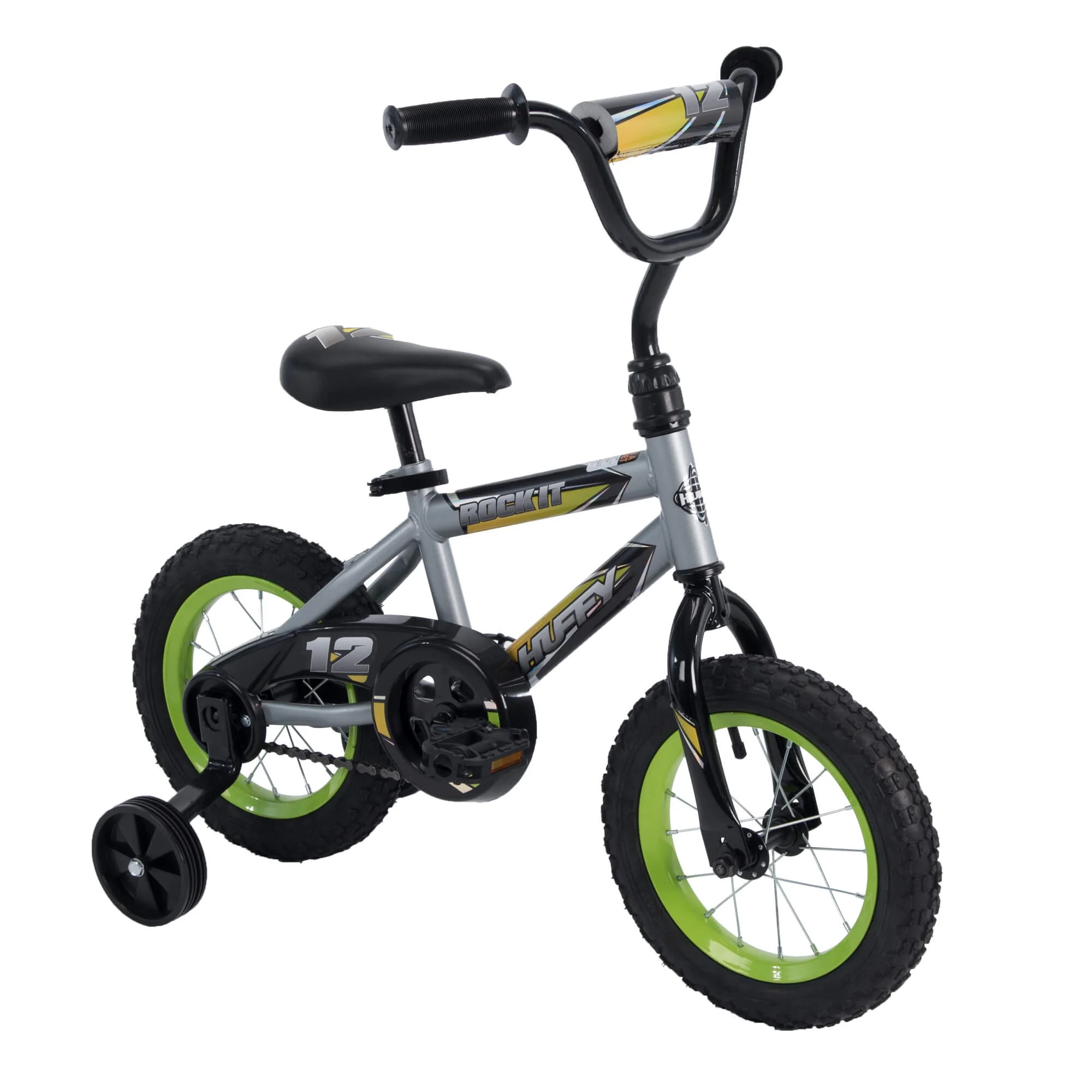 12 in. Rock It Boy Kids Bike, Grey Matte and Lime - Image 2