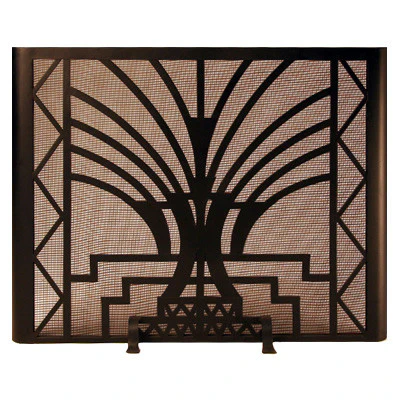 Art Deco Fireplace Screen Door - TA Screen Specialist, Inc.