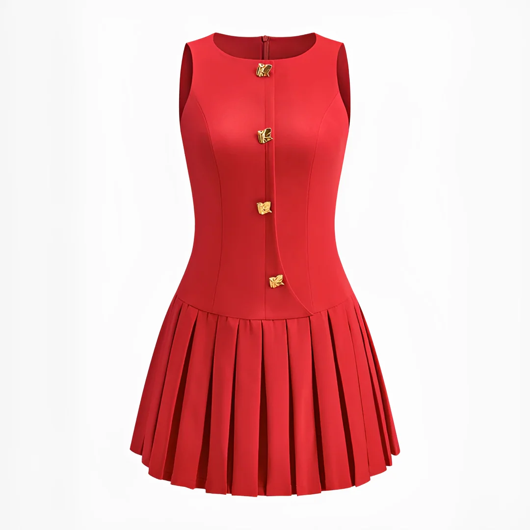 Valery - Robe Mini Plissée Élégante