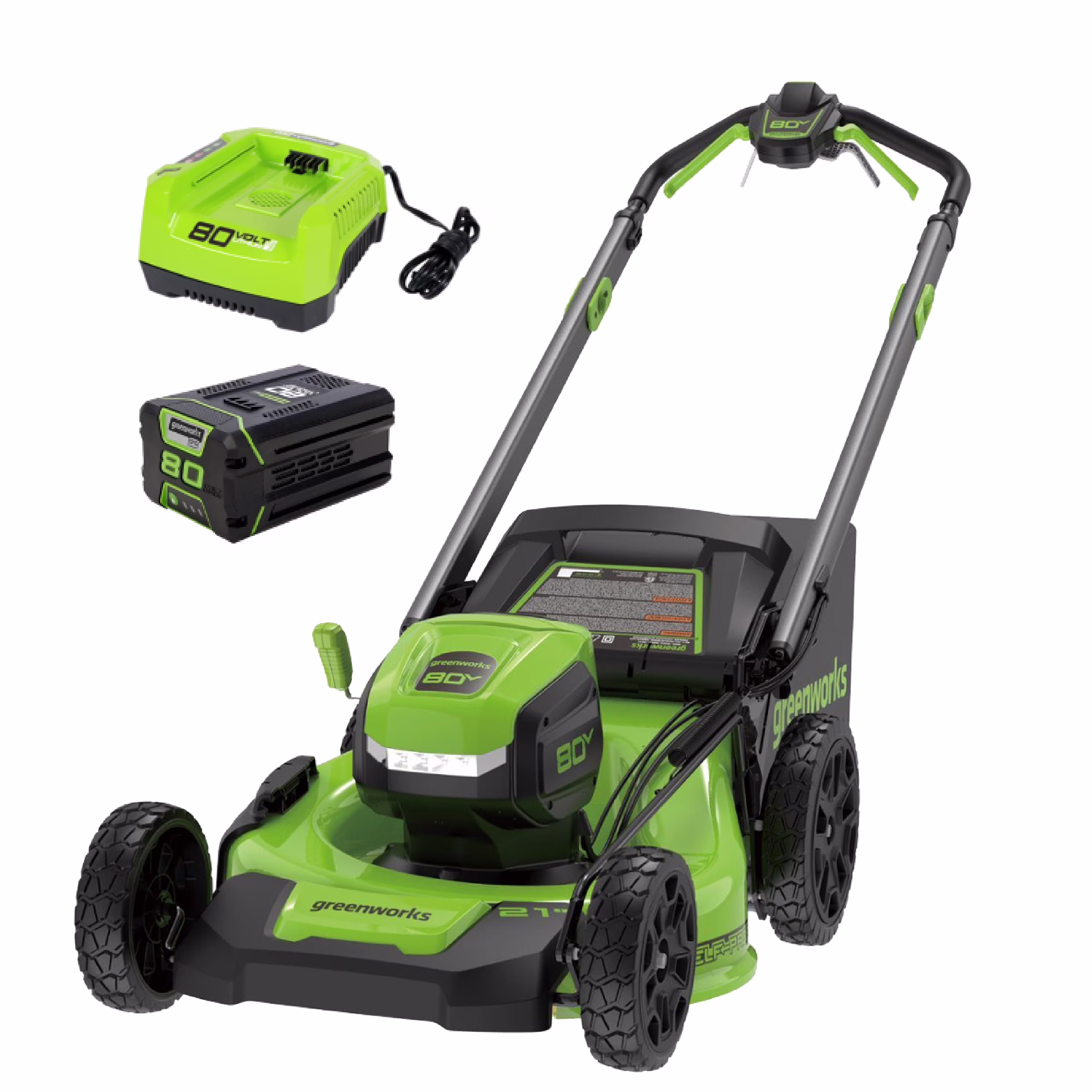 80V 21" Brushless Cordless Self-Propelled Lawn Mower W/LED Headlight Aluminum Handles,4.0 Ah Battery and Rapid Charger Included Fit 75+ Compatible Tools
