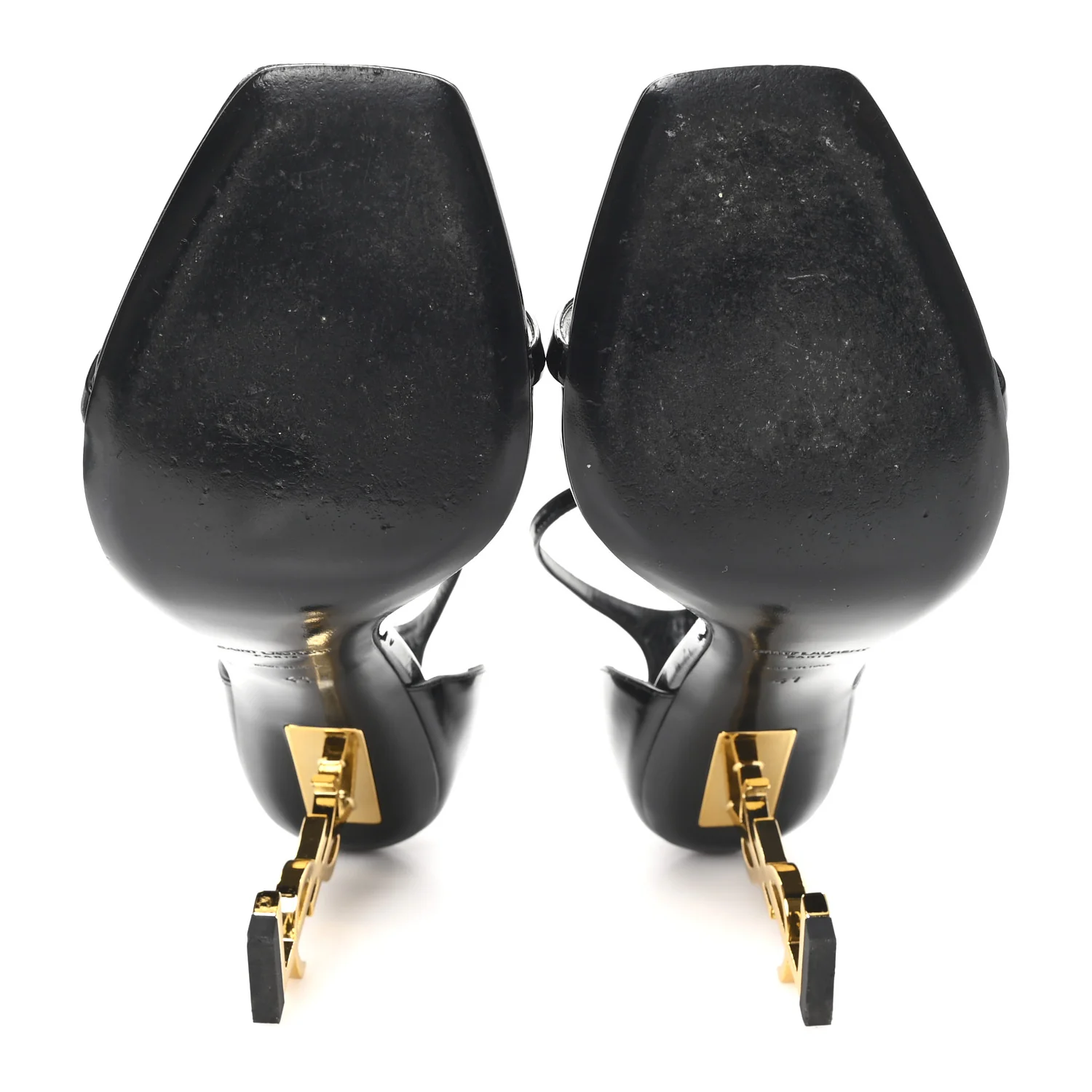 Patent Calfskin Opyum 110 Sandals 41 Black Gold