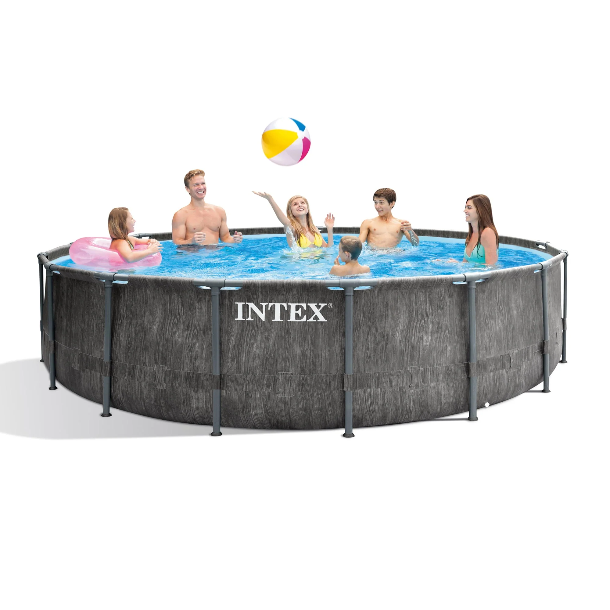 Greywood Prism Frame 15'x48" Round Above Ground Outdoor Swimming Pool Set - Image 4