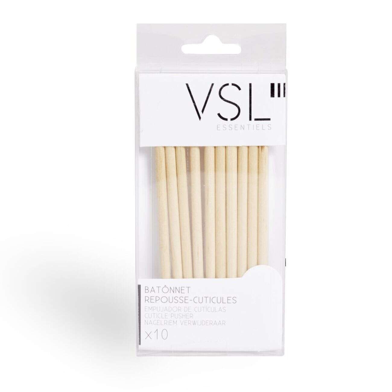 Lot de 10 bâtonnets repousse-cuticules en bambou