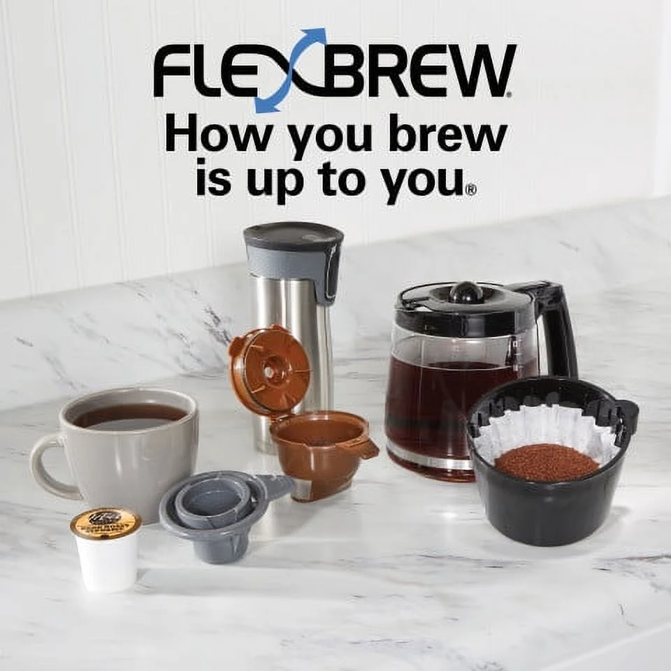 Hamilton Beach Flexbrew Trio Coffee Maker, Single - Serve, Black & Silver, Model 49954