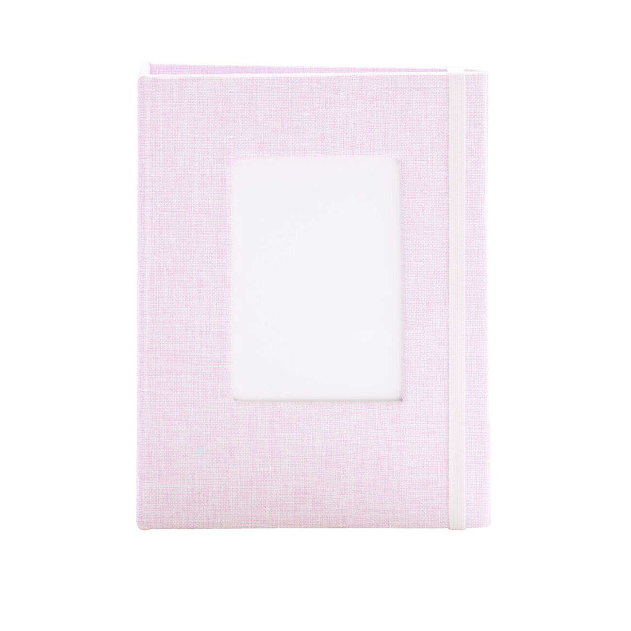 Album photo aspect tissé 12,5x16,5cm - 2 modèles beige ou rose