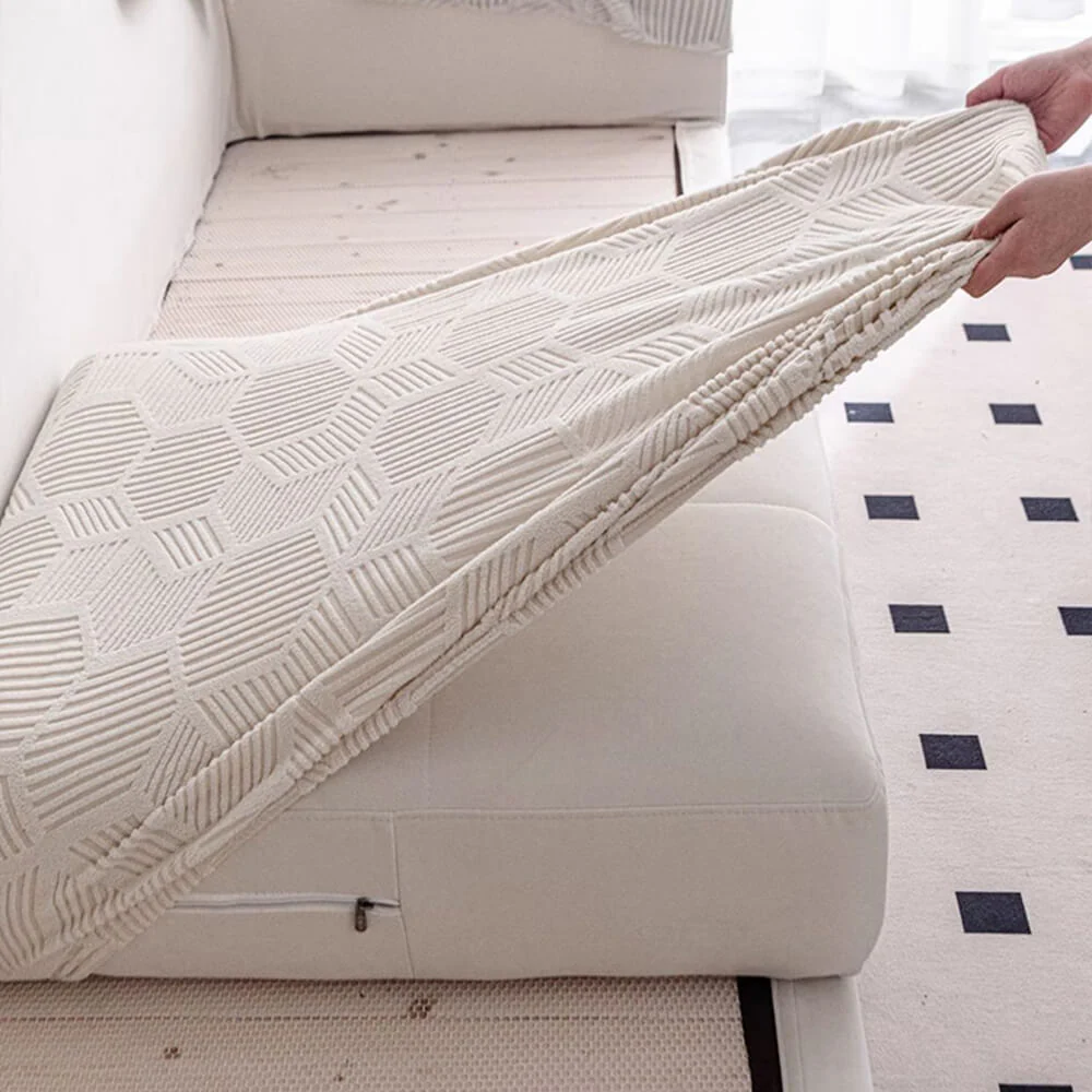Honeycomb Pattern Water-resistant Stretch Full-Cover Magic Sectional Couch Cover
