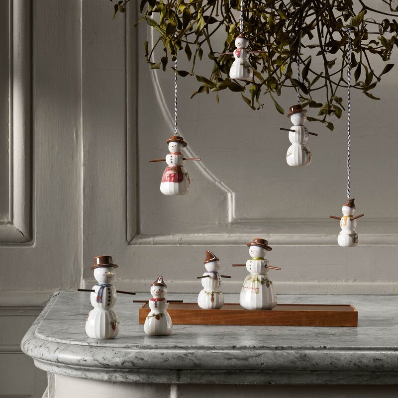 Hammershøi Christmas snøjente 8 cm hvit m/ dekor