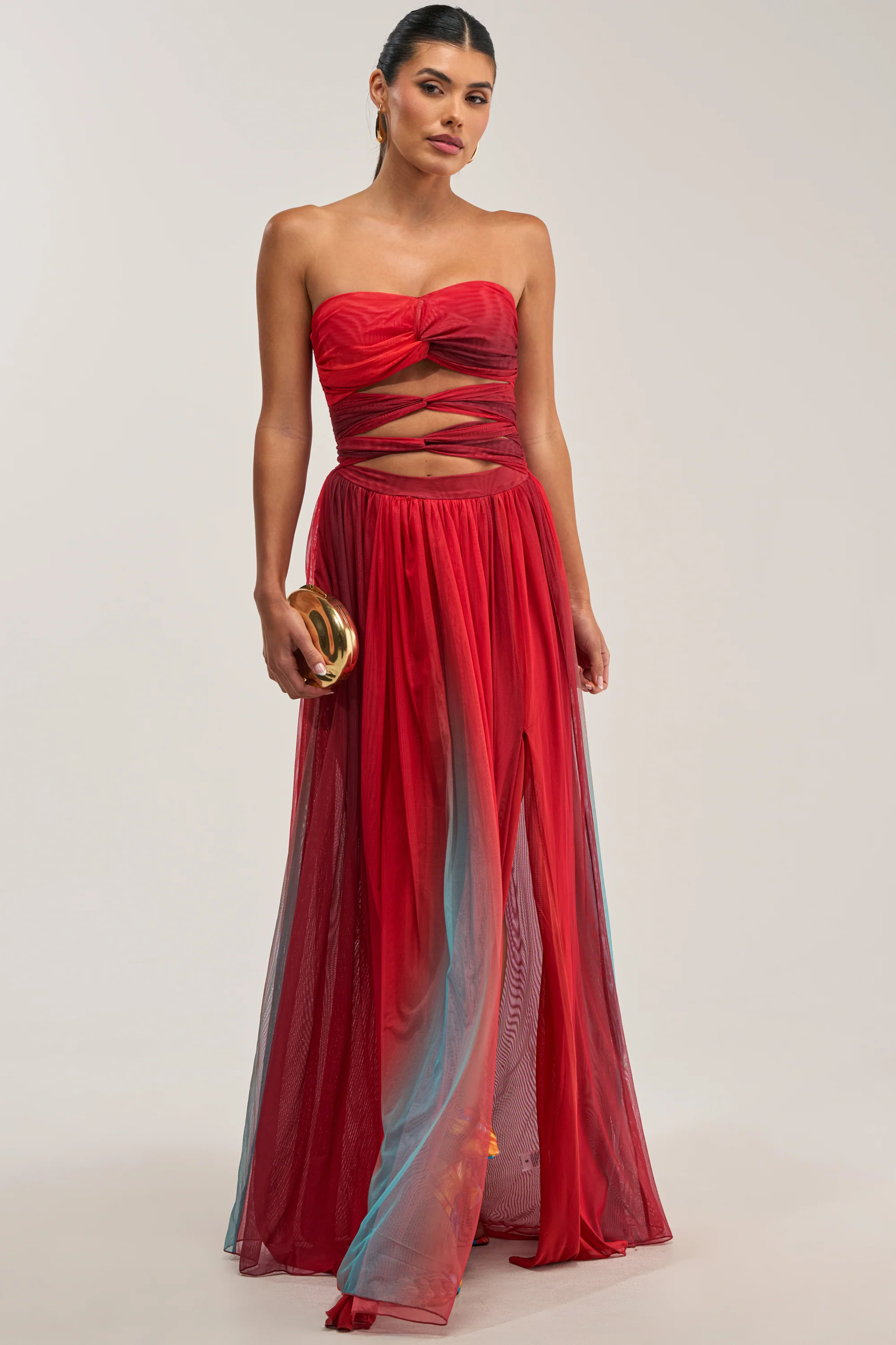 CELESTE CHIFFON MAXI DRESS IN MULTI - Akira Store