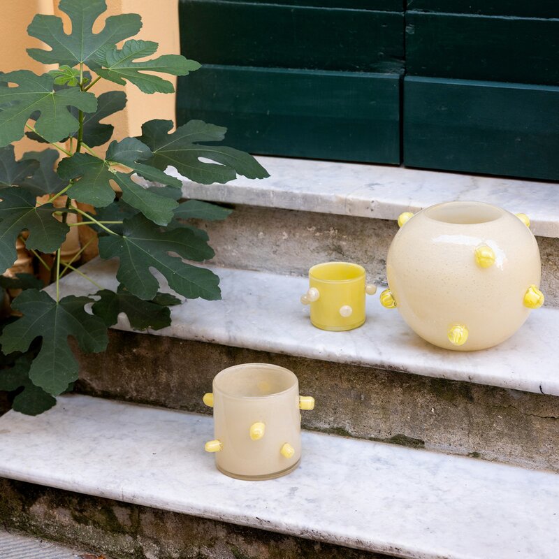 Arlo vase 24x30 cm beige/gul