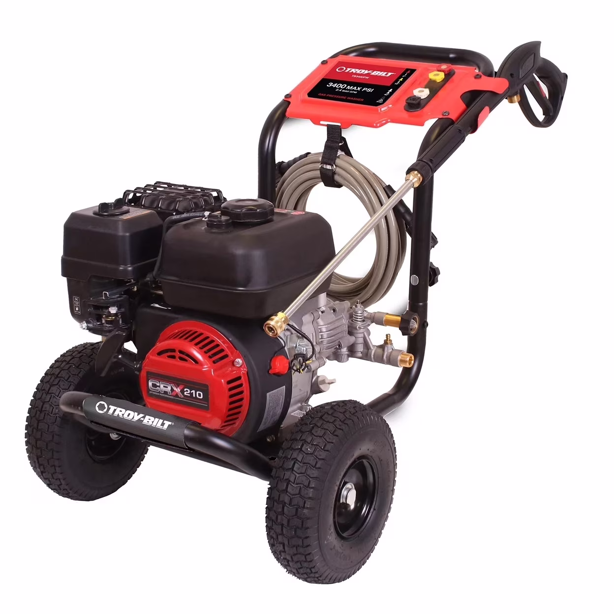 TROY BILT Troy - Bilt 3400 PSI at 2.4 GPM Gas Pressure Washer, 208cc Engine, Durable Steel Frame
