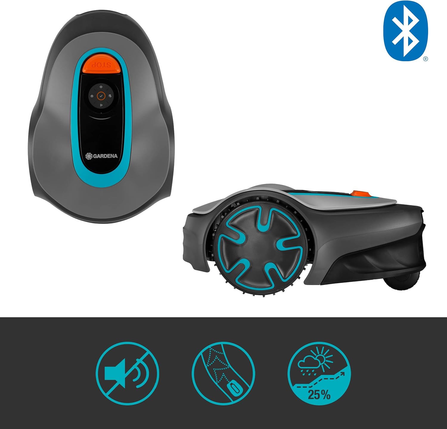 Gardena Robotmaaier SILENO minimo 500 m: intelligente grasmaaier met optimale connectiviteit, programmeerbaar met Gardena Bluetooth-app, DE-versie (15202-20)