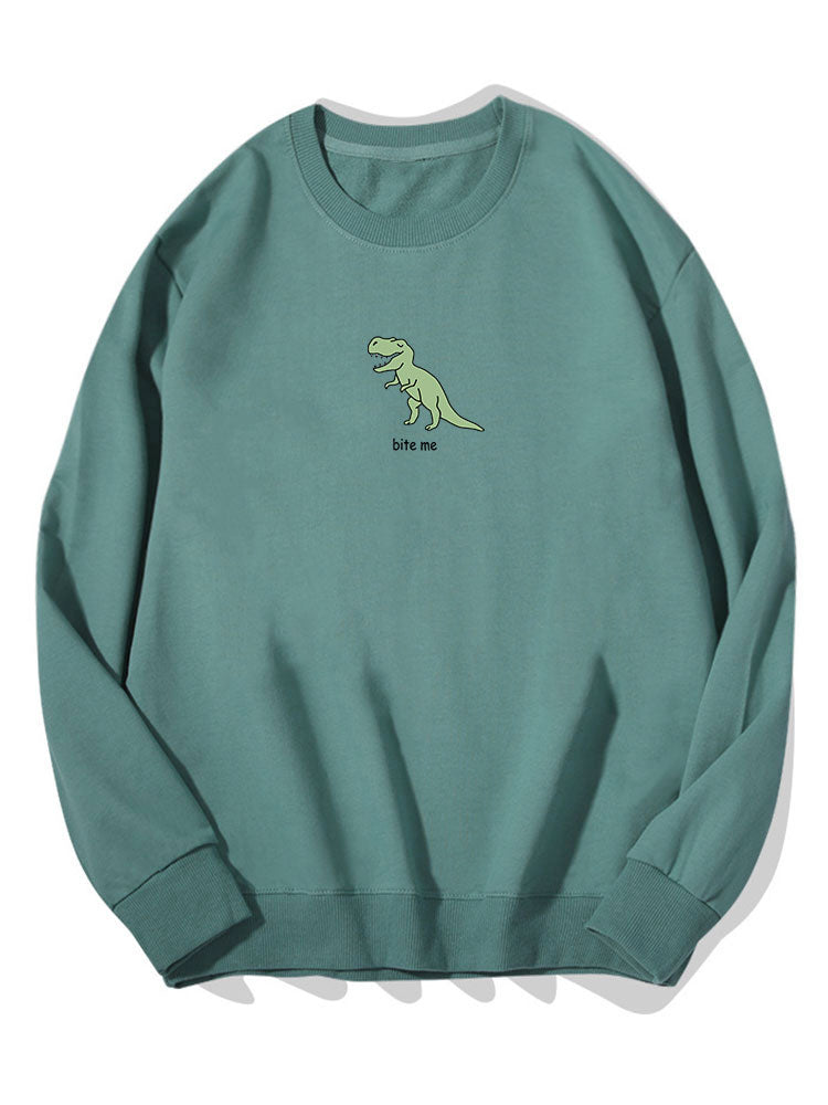Sweat-shirt en coton à imprimé dinosaure mignon