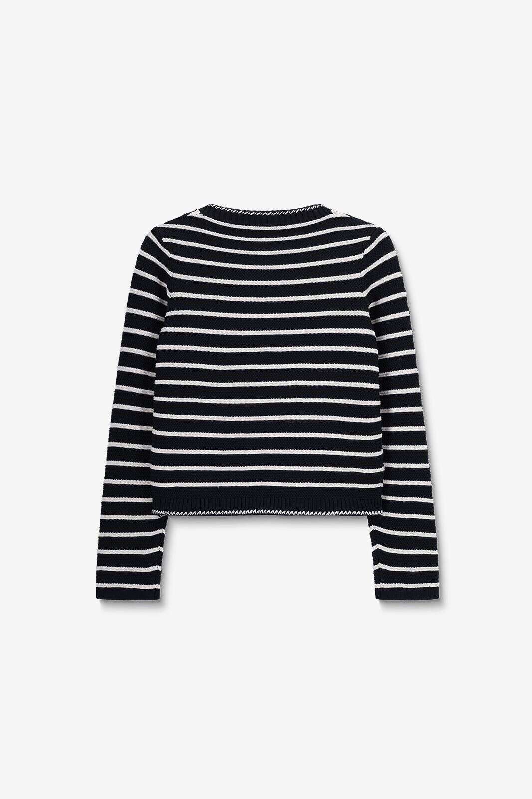 Donkerblauw gestreept vest