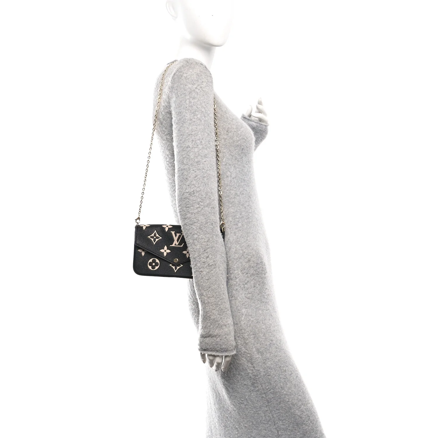Empreinte Monogram Giant Felicie Pochette Black Beige