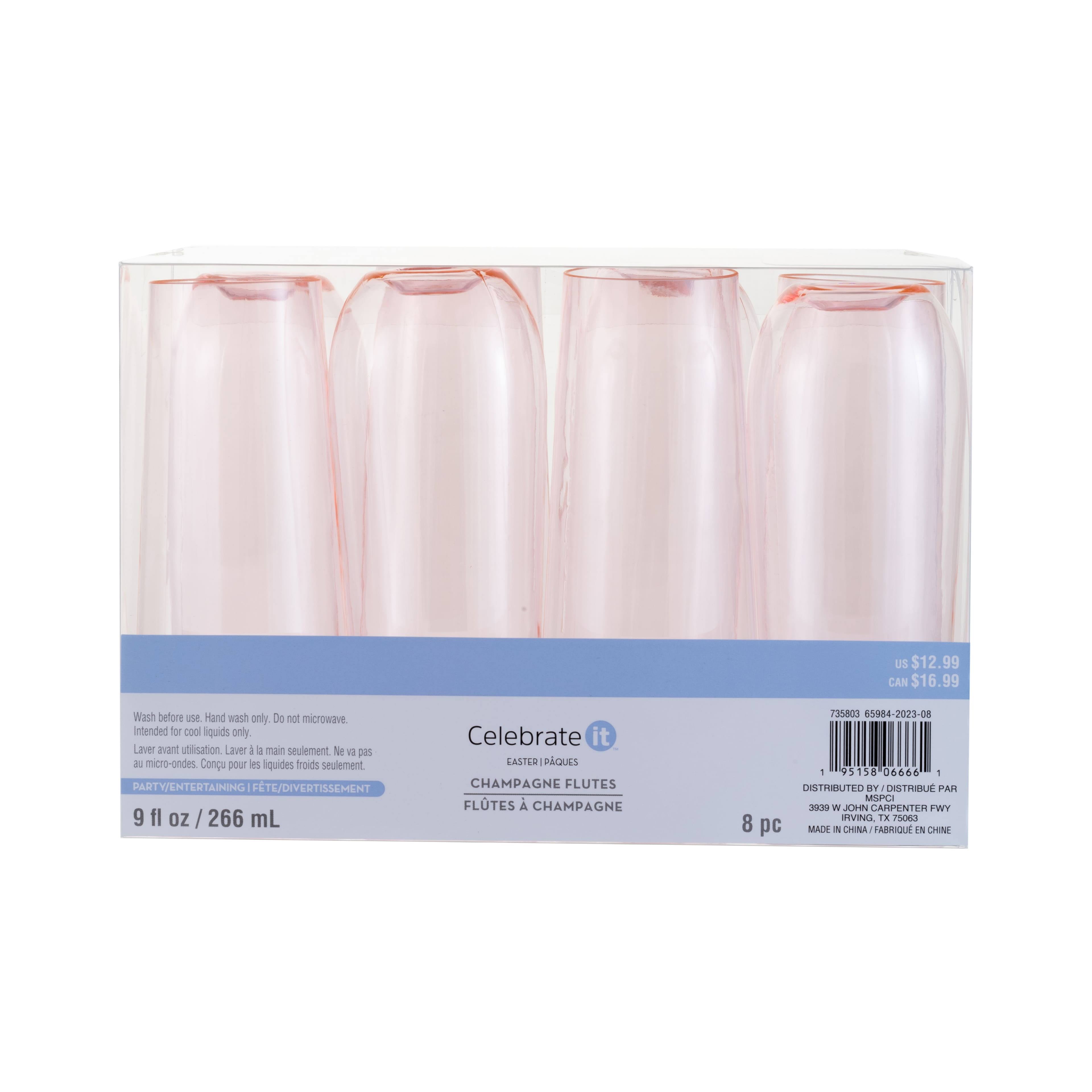 9 oz Pink Plastic Stemless Champagne Flutes by Celebrate It 8ct. | Michaels