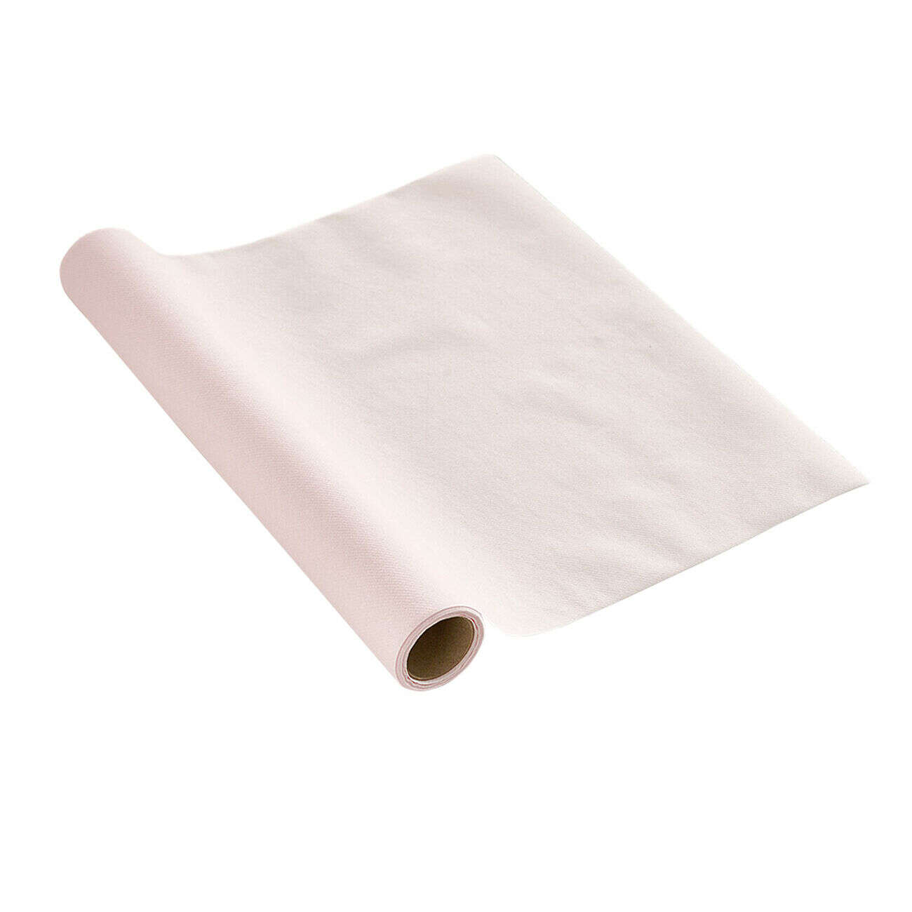 Chemin de table rose pâle effet tissu papier voie sèche L 4,8 m
