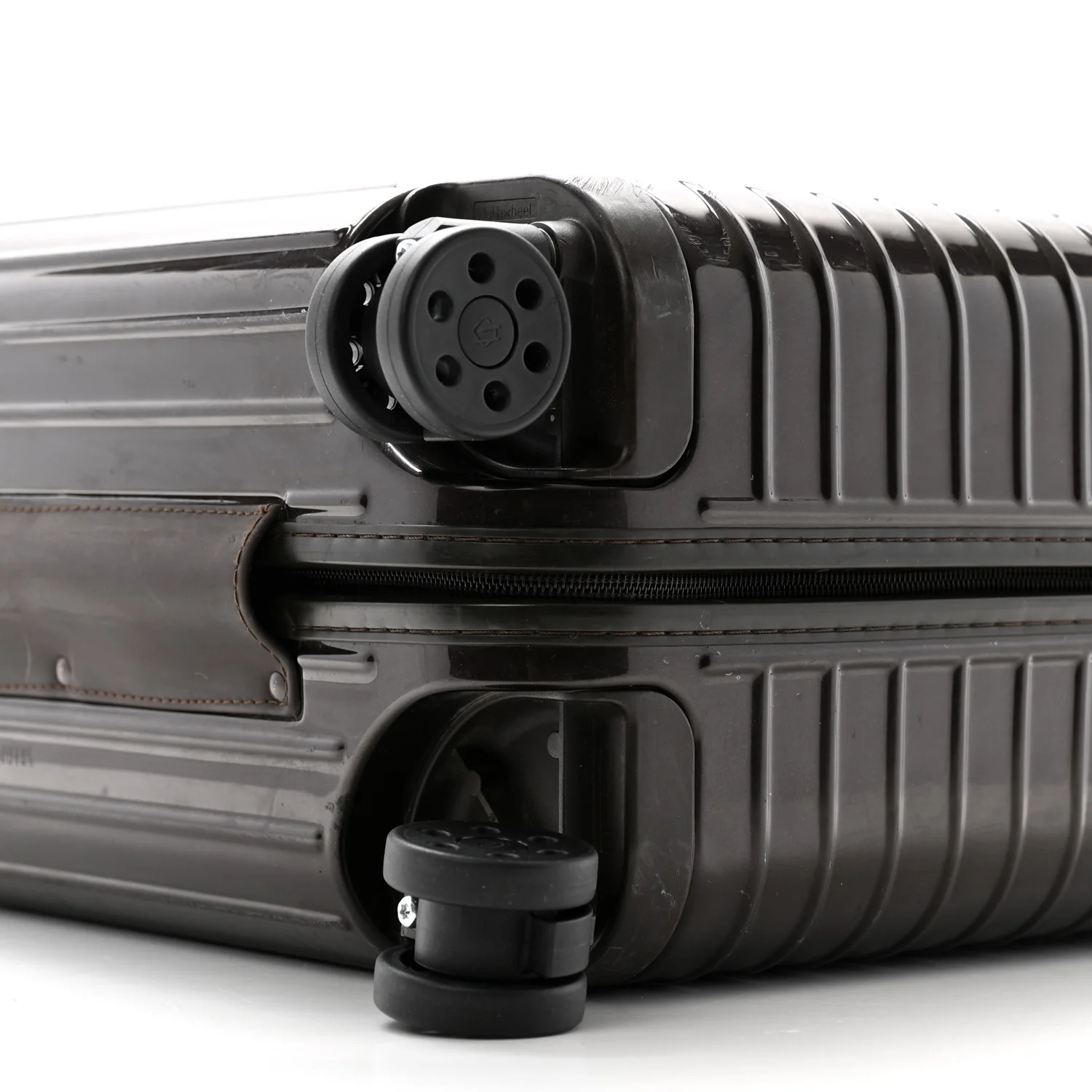 Gloss Polycarbonate Suitcase Compact Brown