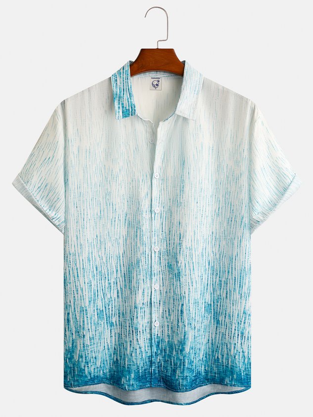 Chemise décontractée à manches courtes et poche poitrine géométrique abstraite