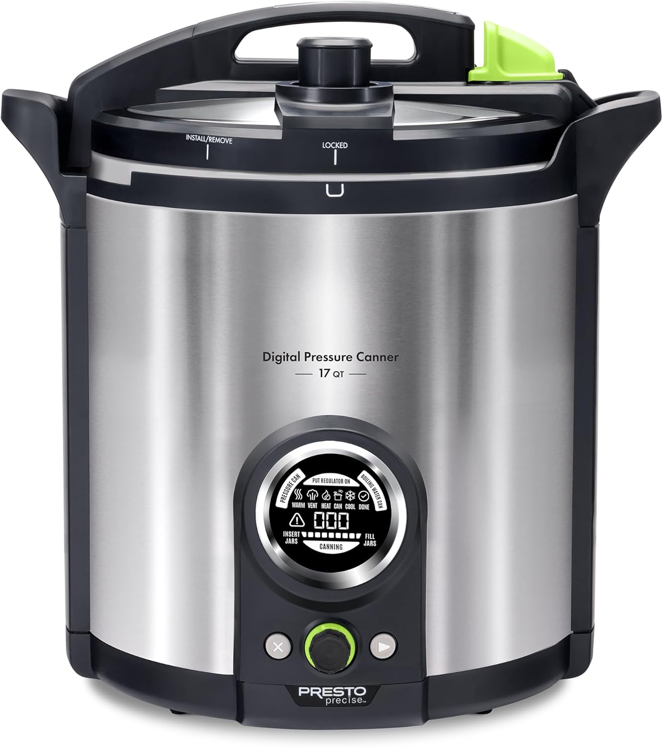 Presto 02152 17-Quart Digital Pressure Canner - Digital Display, Waterbath Capable, 10 Built-In Safety Features, Recipe Book, Stainless Steel