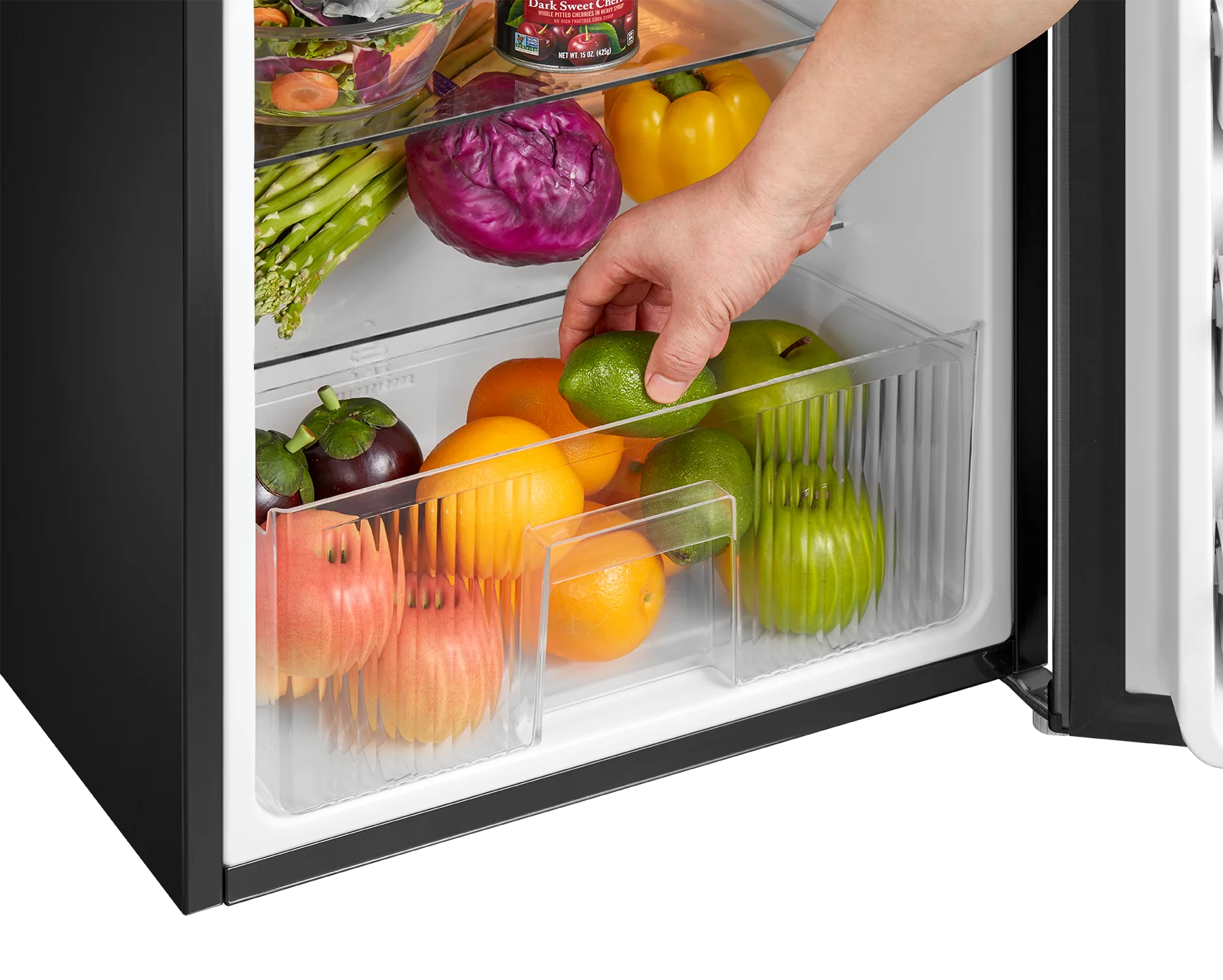 3.2 Cu. ft. 2-Door Refrigerator with Freezer, Stainless Steel Look - Image 9