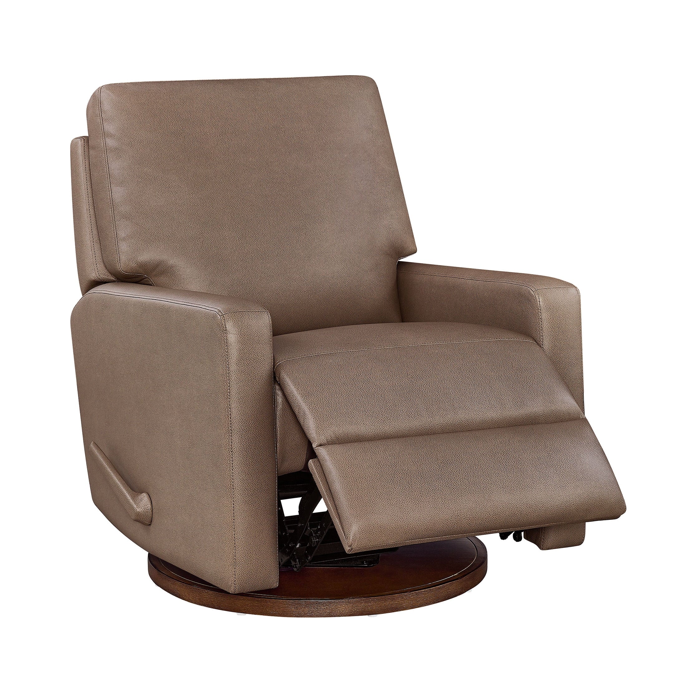 Better Homes & Gardens Modern Farmhouse Glider Recliner, Taupe Faux Leather
