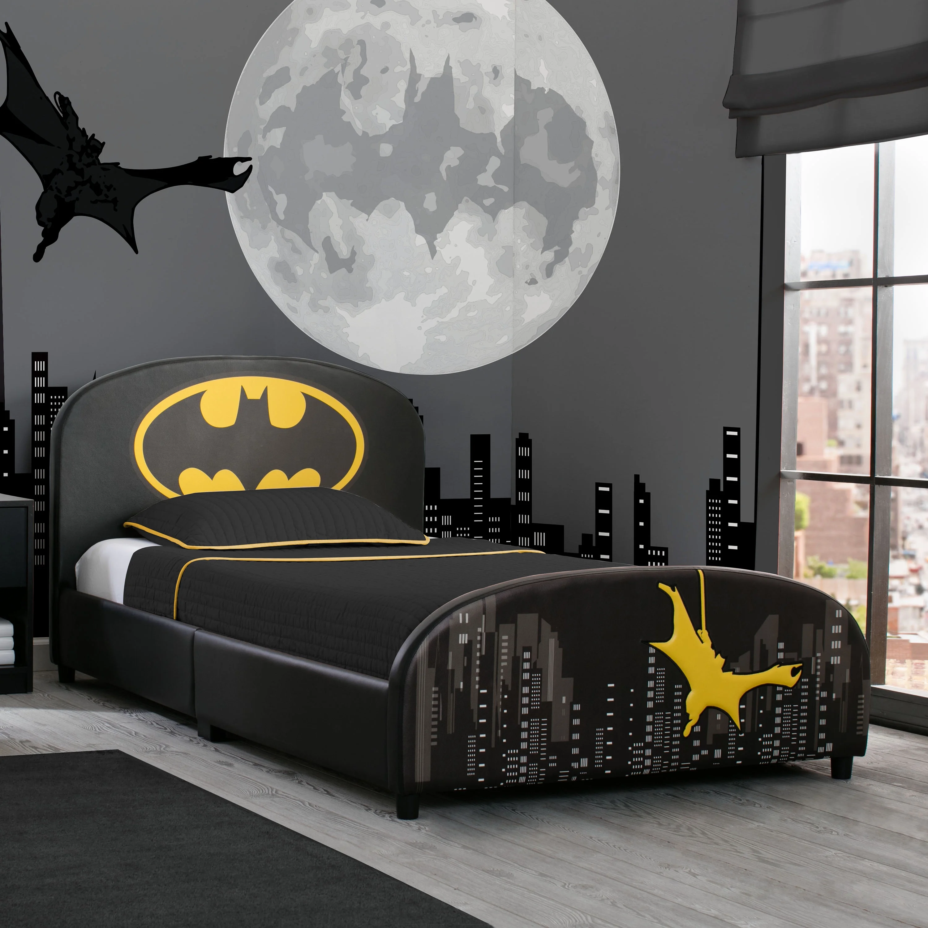Batman Upholstered Twin Bed, Black(Batman) - Image 2