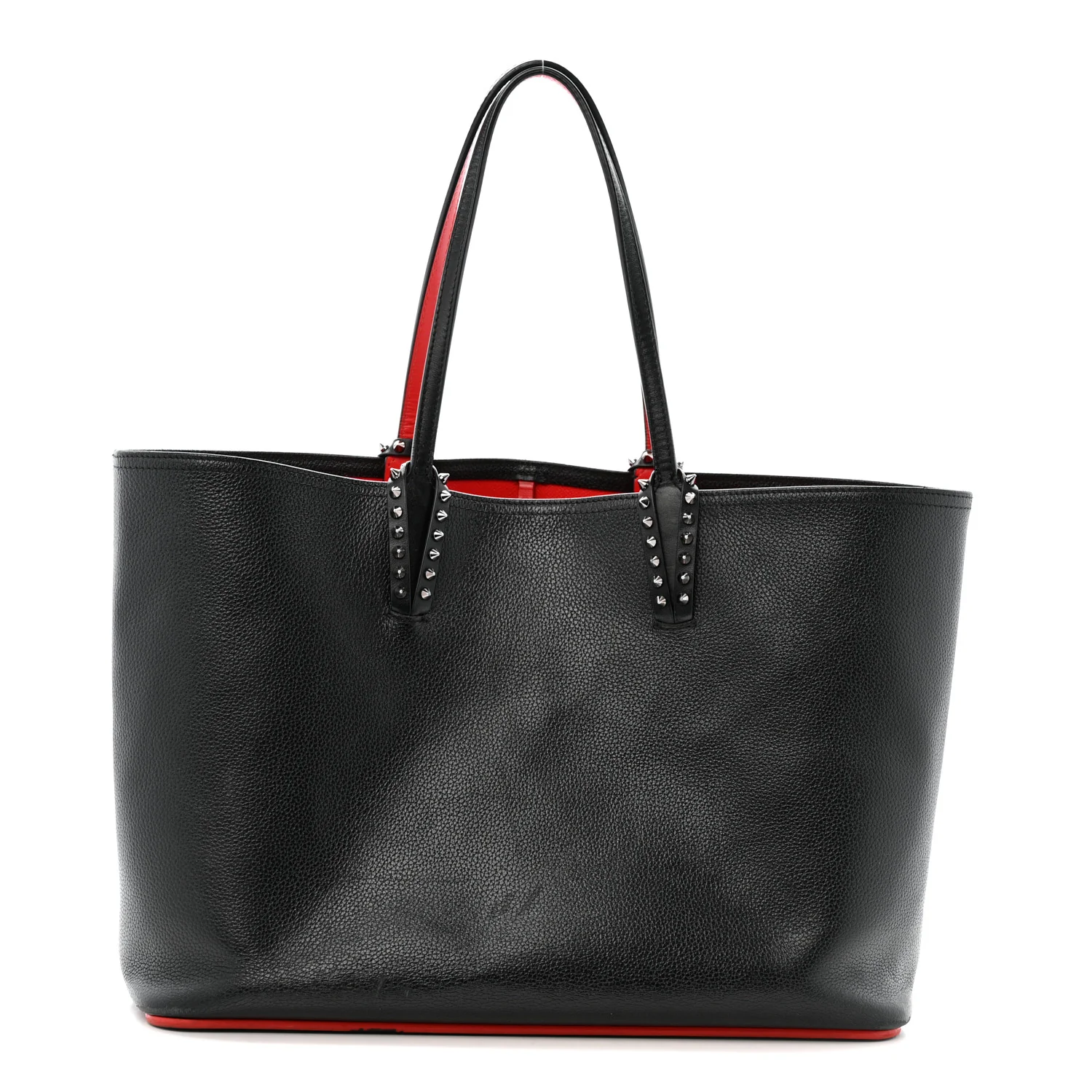 Calfskin Empire Spikes East West Cabata Tote Black