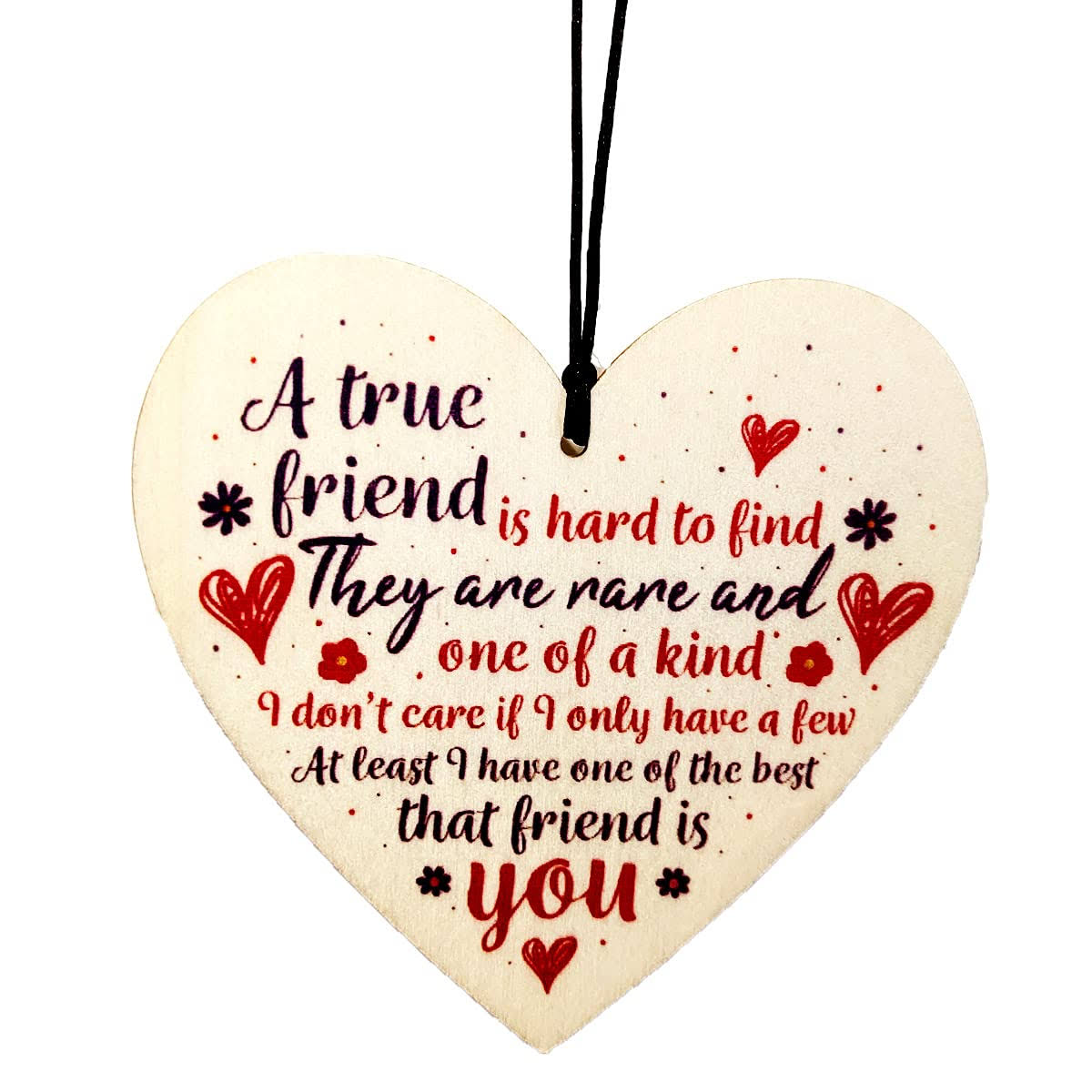 CAKIROTS Friend Gifts Birthday Gifts Wooden Hanging Heart Plaque I Have One of The Best That Friend Is You Friendship Sign Home DIY Tree in Heaven