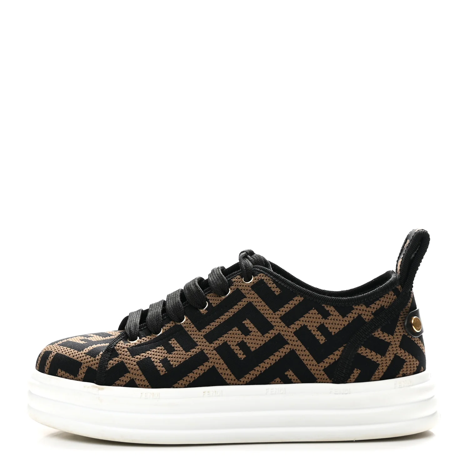 Fabric FF Micro-Perforated Rise Low Top Sneakers 36 Tobacco Black