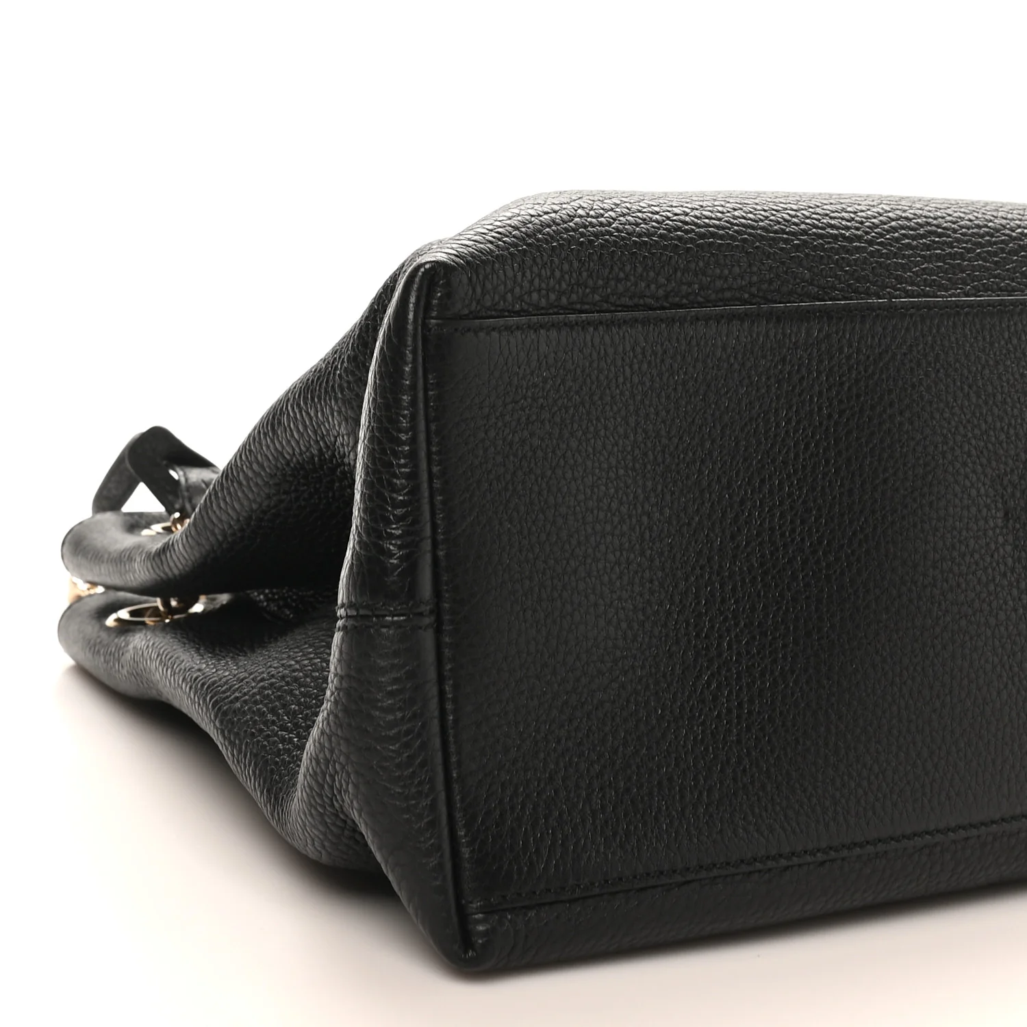 Pebbled Calfskin Medium Soho Chain Shoulder Bag Black