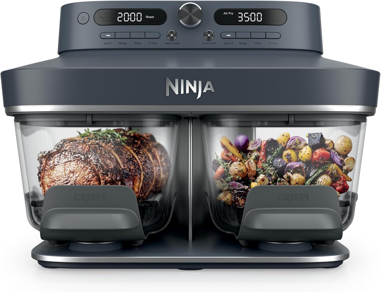 Ninja Crispi DualZone Glass Countertop Air Fryer, Cyberspace, DD101BL1