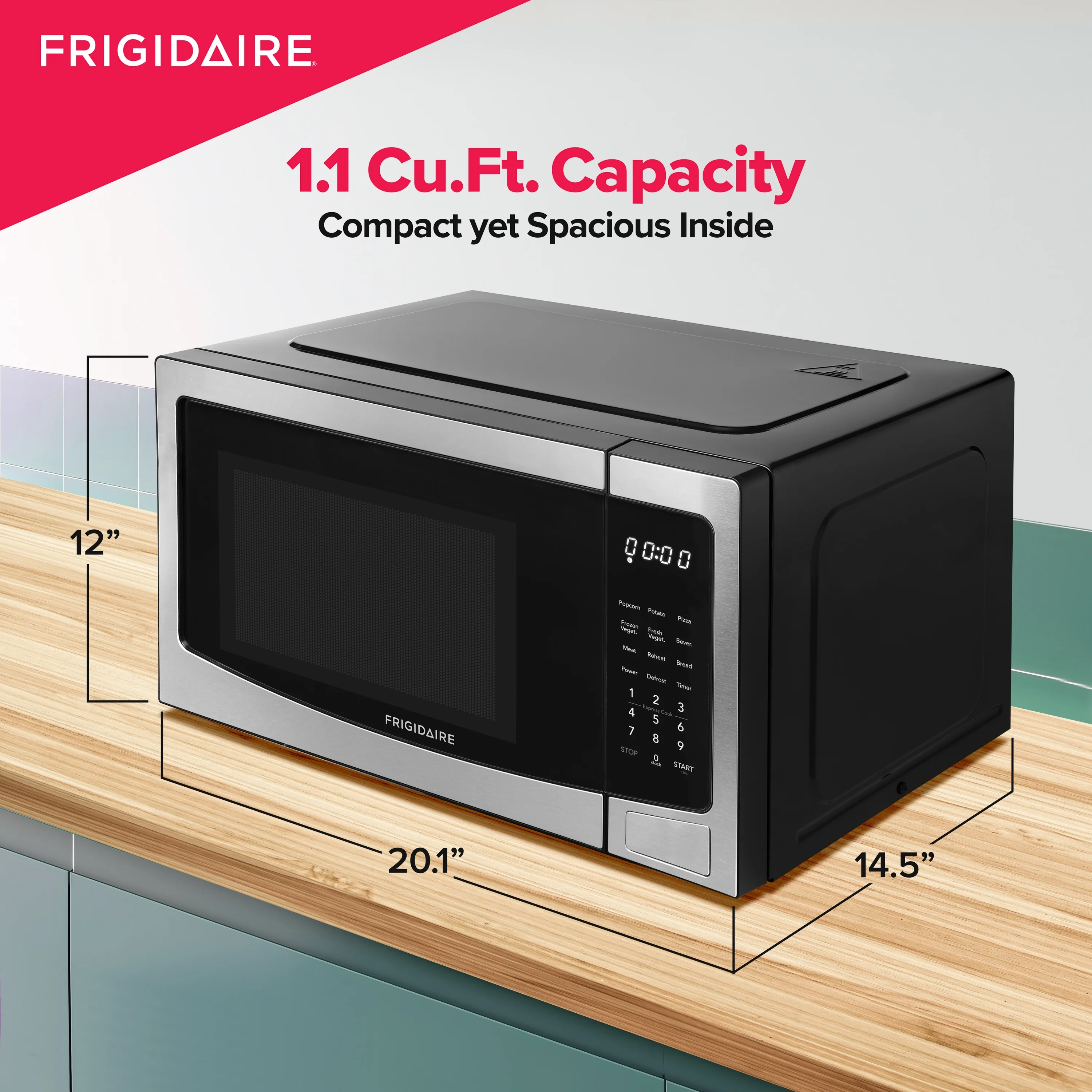 Frigidaire 1.1 Cu. Ft Countertop Microwave Oven in Stainless Steel