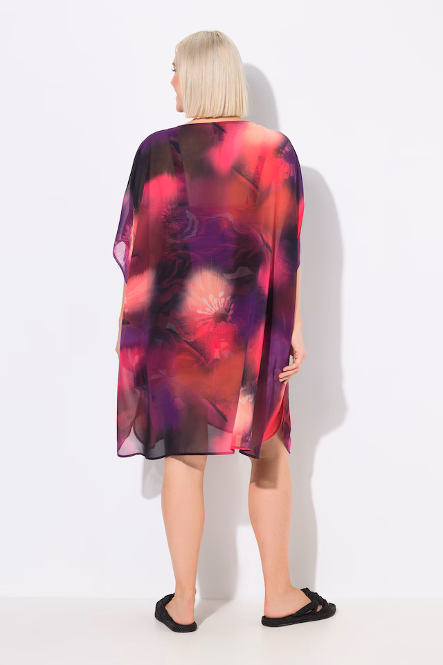 Light Print Short Sleeve Chiffon Dress