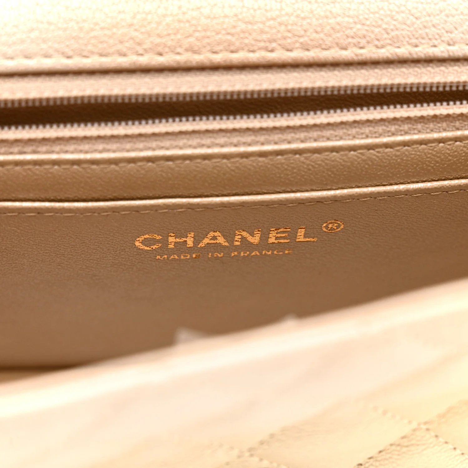 Metallic Goatskin Quilted Mini Rectangular Flap Gold