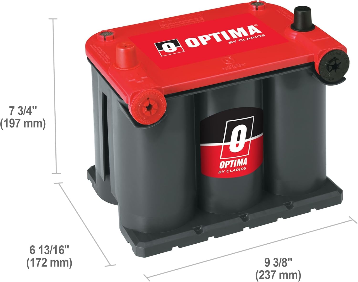 Batterie de démarrage OPTIMA RedTop AGM, 720 CCA, double bornes