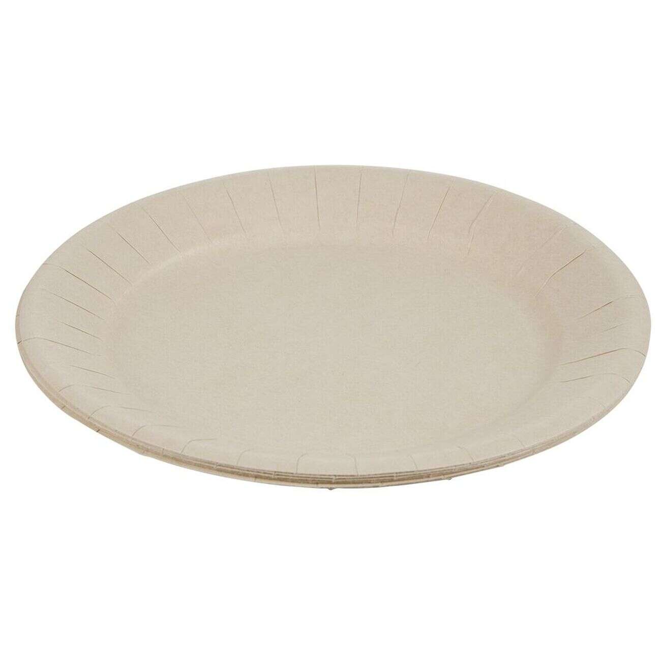 Lot de 10 assiettes en carton uni lin Ø23 cm