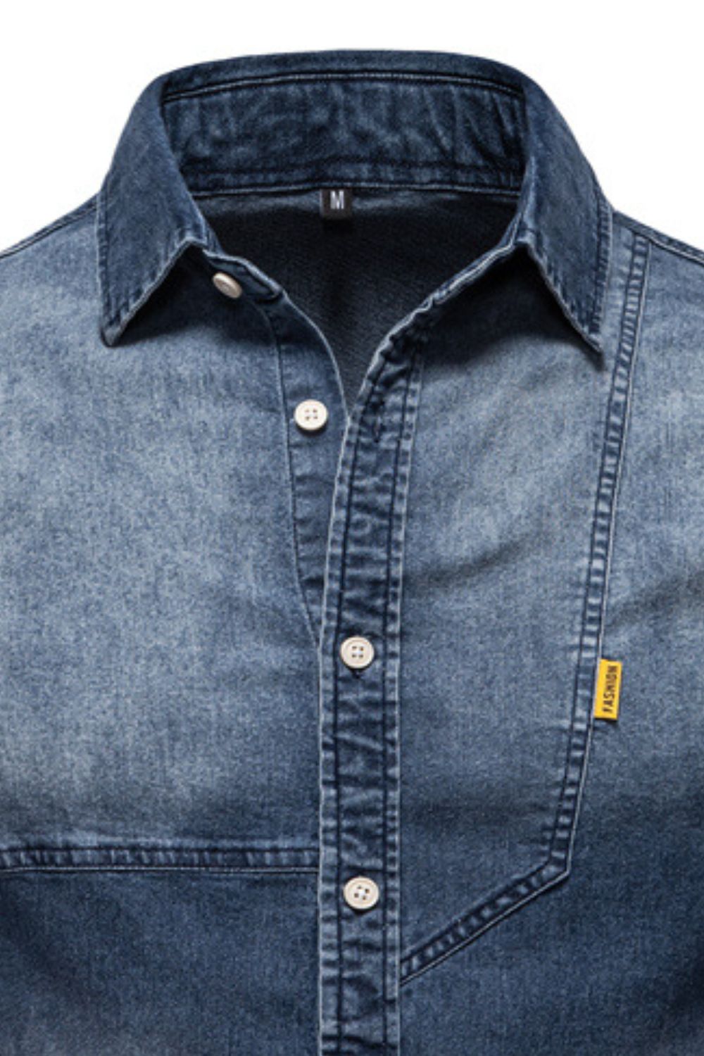 Men’s Button Down Collared Neck Denim Shirt