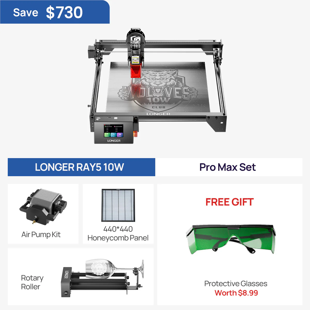 Graveur laser RAY5 10W/20W plus long