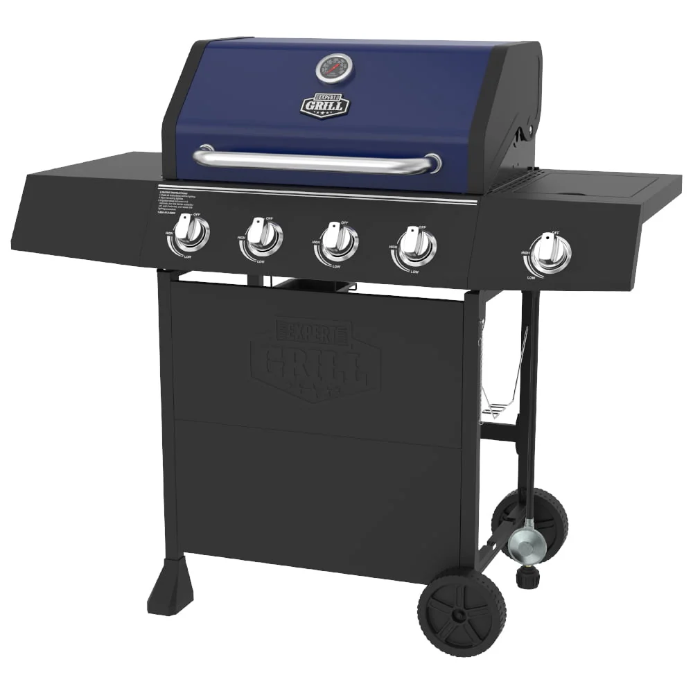 4 Burner with Side Burner Propane Gas Grill in Blue(Blue) Image 3