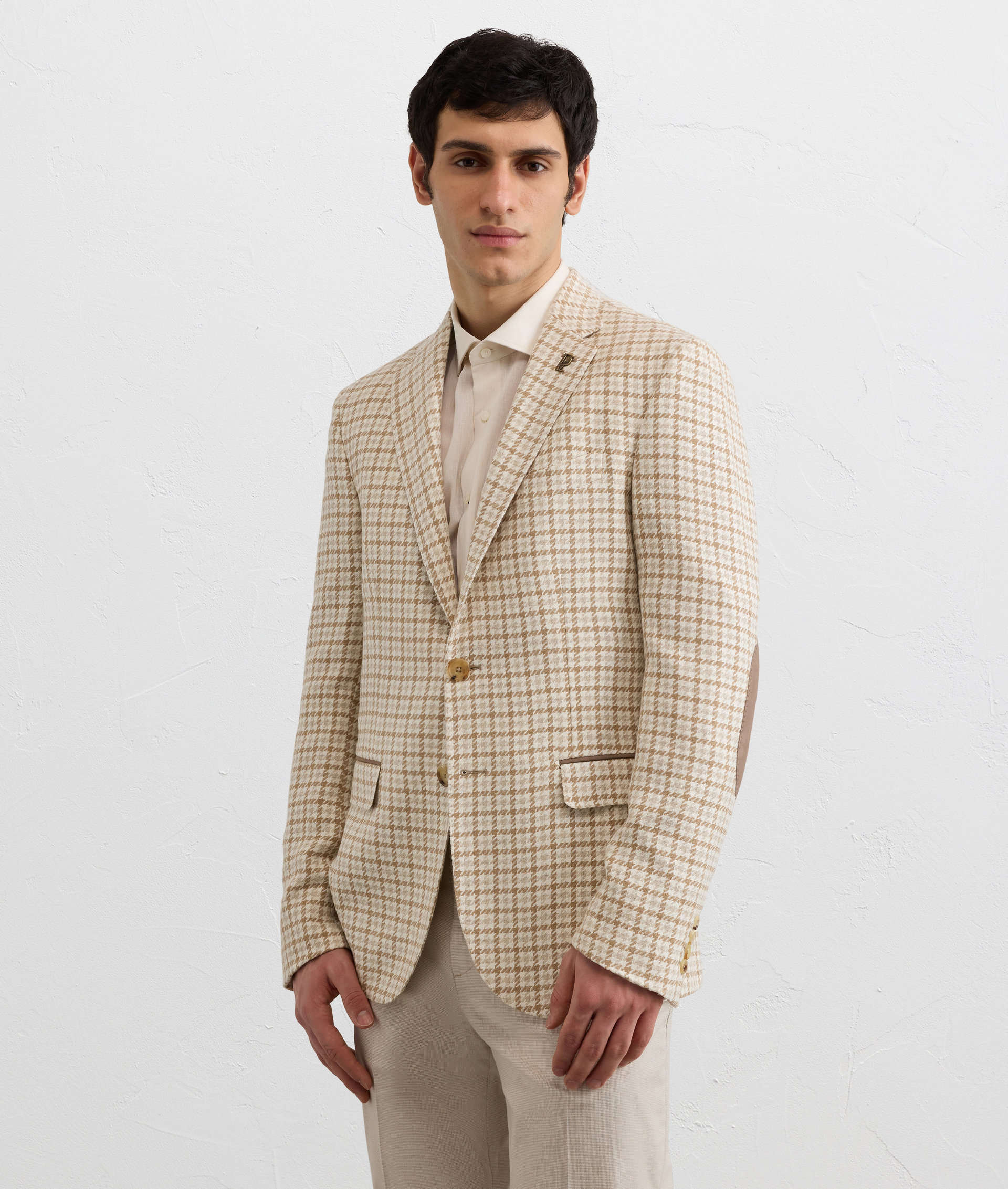 LIGHT BROWN SILK SINGLE BREASTED JACKET