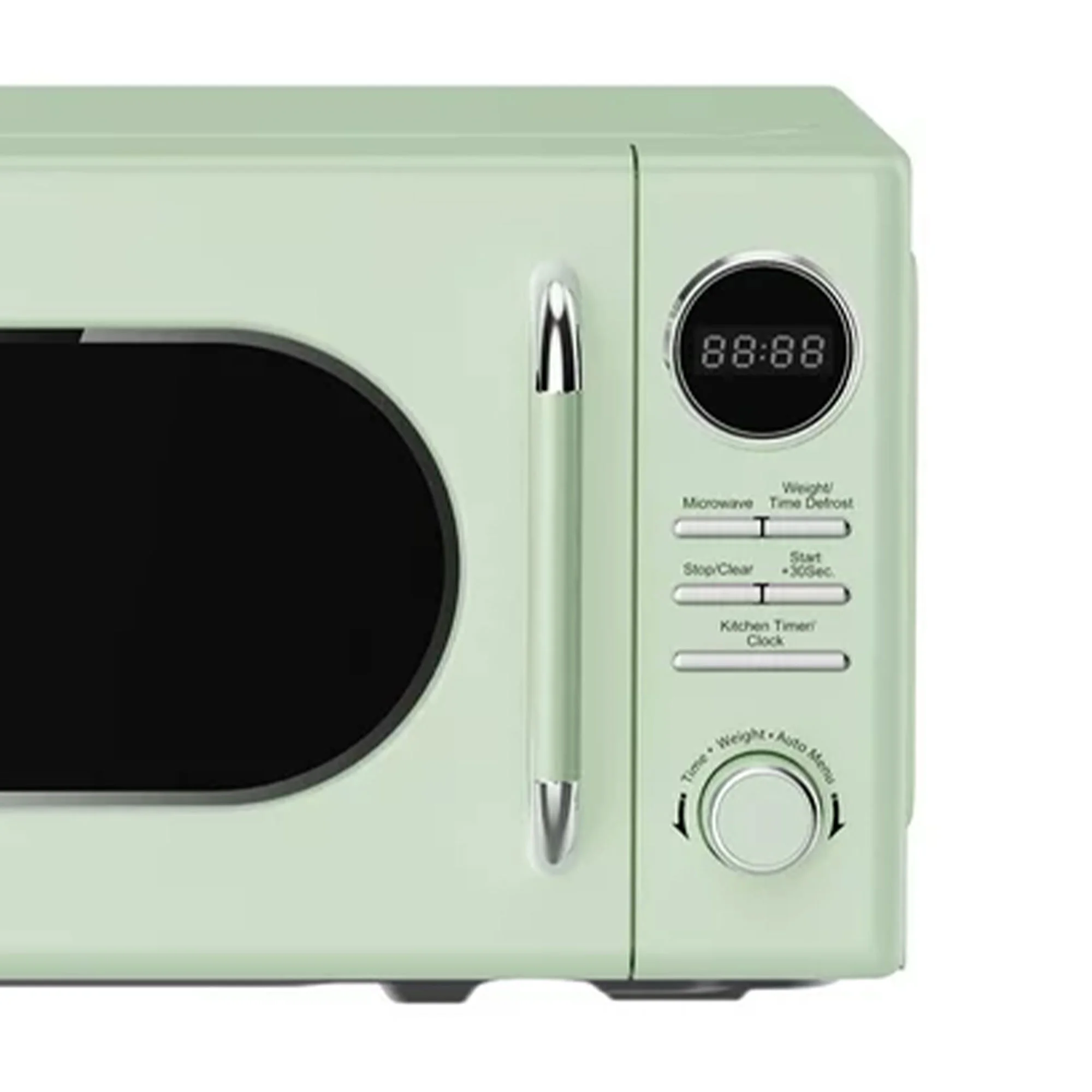 Open Box Magic Chef 0.7 Cubic Feet 700 Watt Classic Retro Microwave, Green