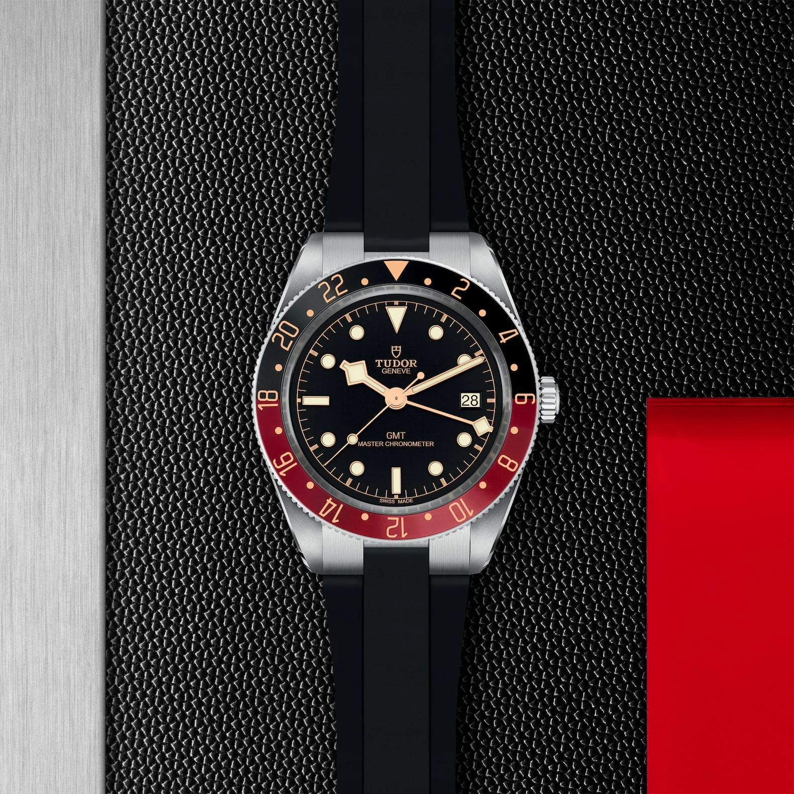 [Super Clone]Black Bay 58 GMT 39mm Black/Red Bezel Automatic Strap Watch
